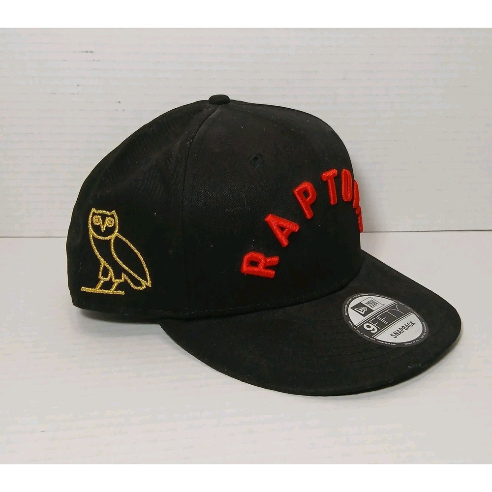 RARE Drake OVO X New Era NBA Toronto Raptors Black Snapback Hat 9Fifty